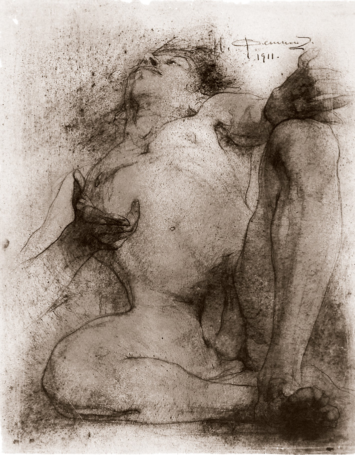  Nicolai Ivanovich Fechin —— 坐着的裸体男人